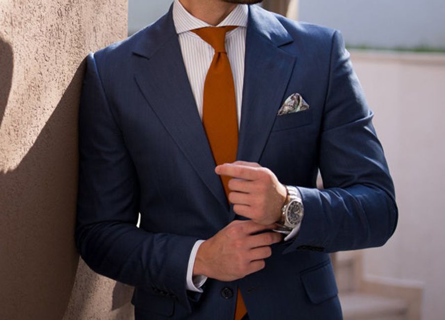 Dark orange tie